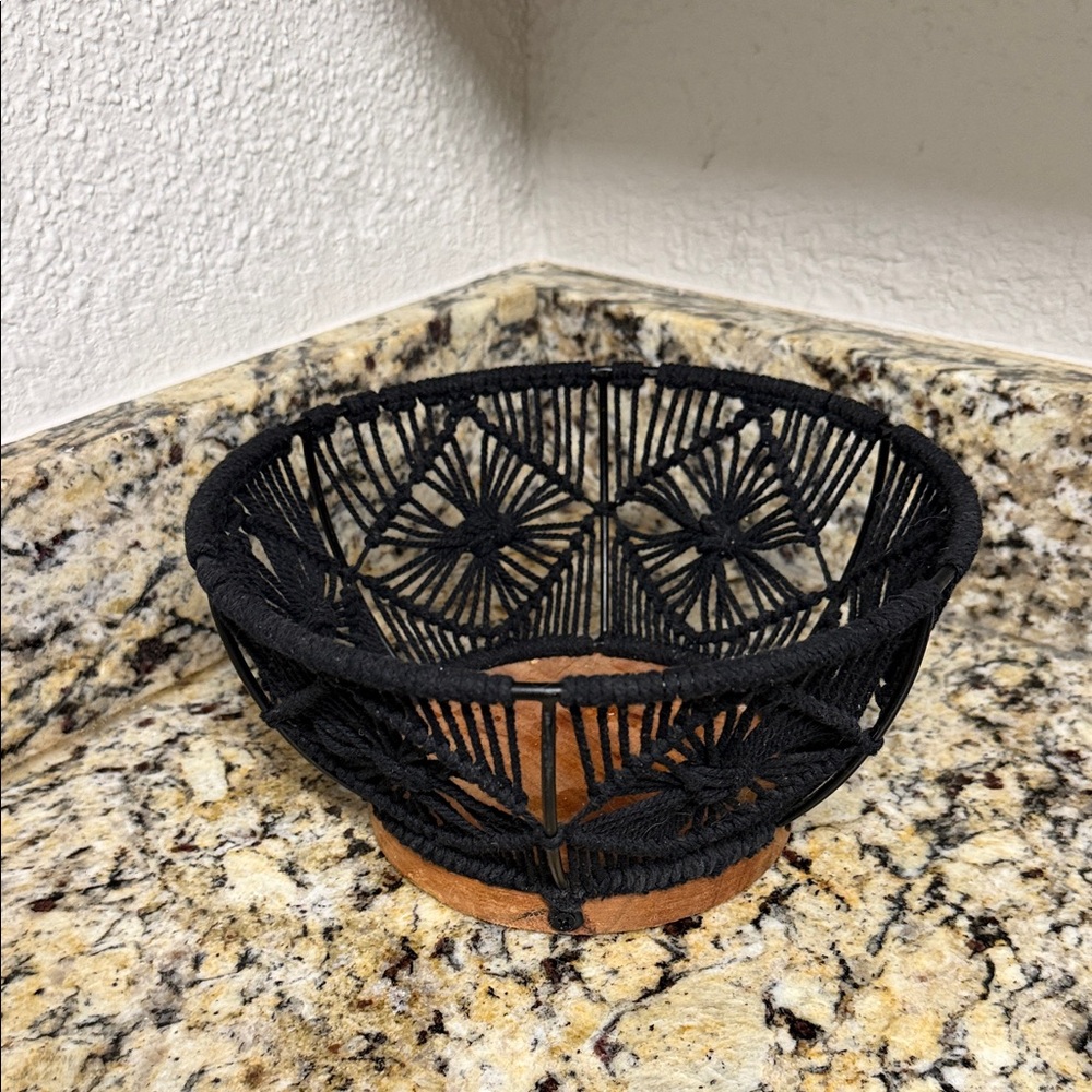 Black Woven Decorative Bowl